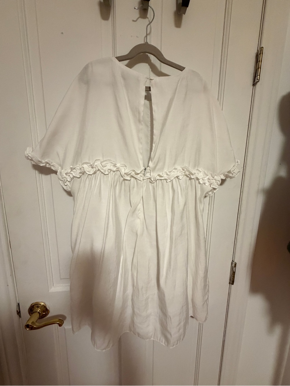 Zara White Ruffle-Trim Mini Dress - Picture 2 of 8
